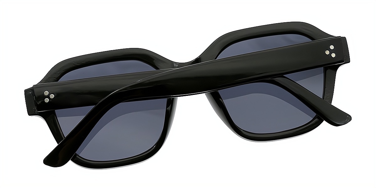 Black Geometric Simple Plastic Eyeglasses