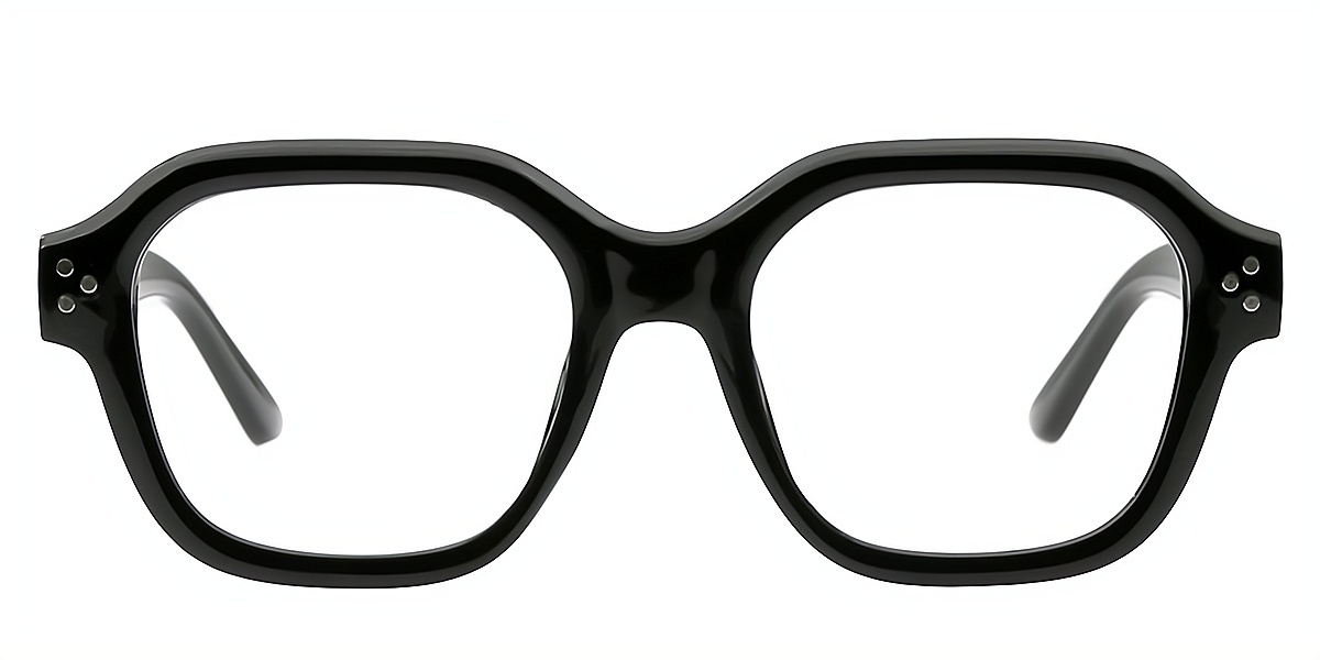 Black Geometric Simple Plastic Eyeglasses