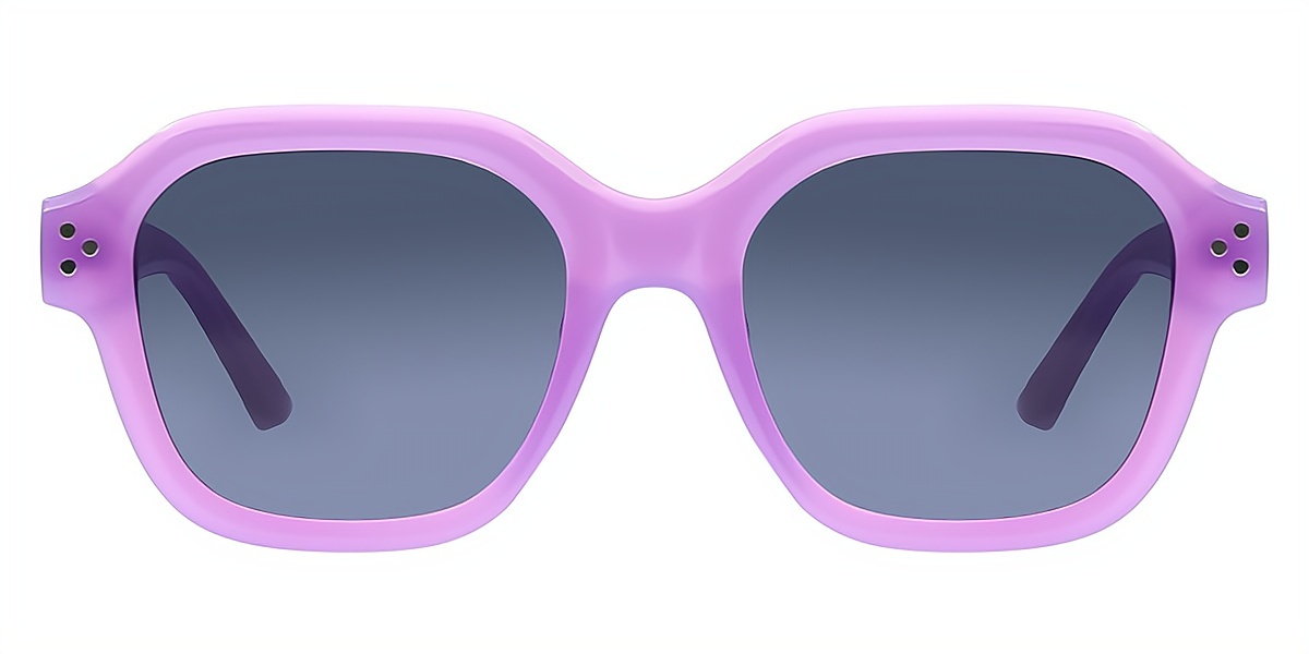 Purple Geometric Simple Plastic Eyeglasses