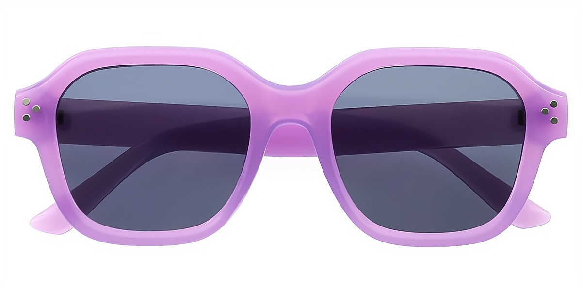 Purple Geometric Simple Plastic Eyeglasses
