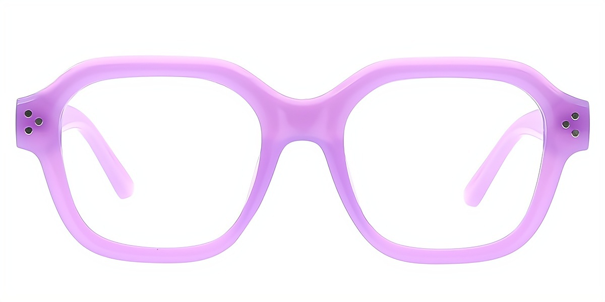 Purple Geometric Simple Plastic Eyeglasses