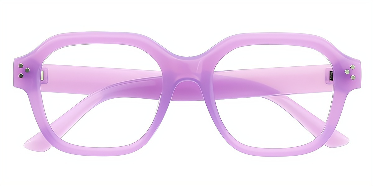 Purple Geometric Simple Plastic Eyeglasses