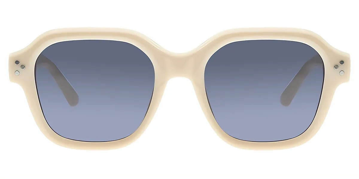 White Geometric Simple Plastic Eyeglasses
