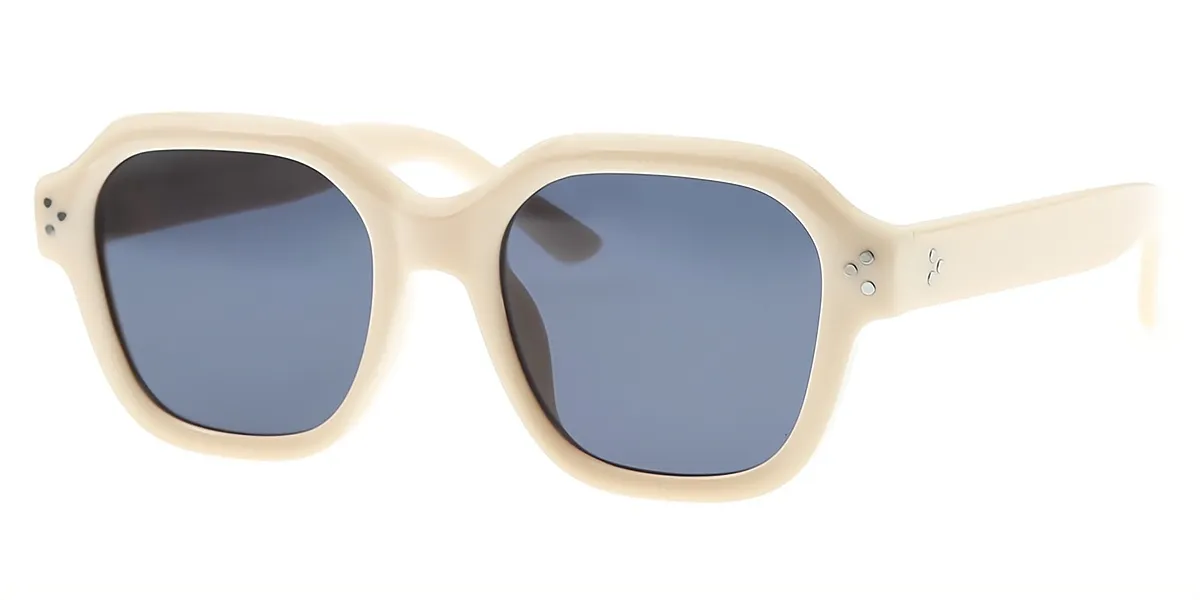 White Geometric Simple Plastic Eyeglasses
