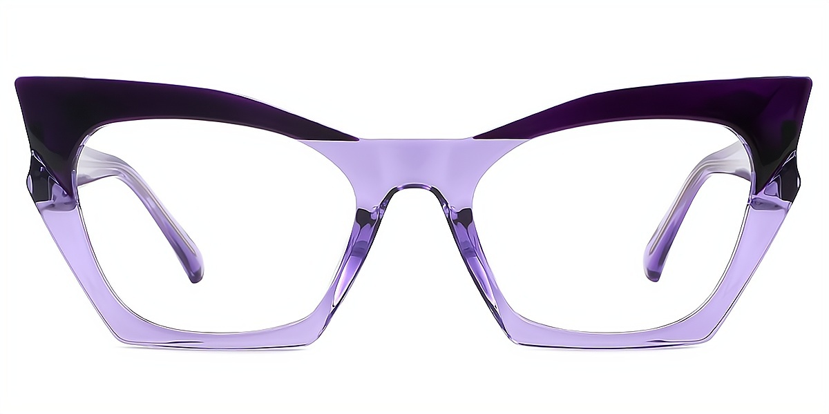 Purple Cat Eye Unique Oversized TR90 Eyeglasses