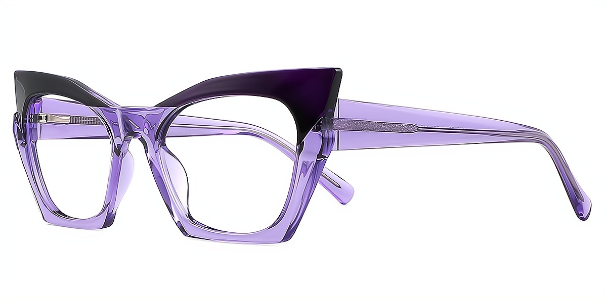 Purple Cat Eye Unique Oversized TR90 Eyeglasses