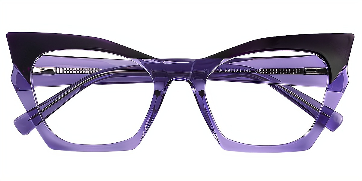 Purple Cat Eye Unique Oversized TR90 Eyeglasses
