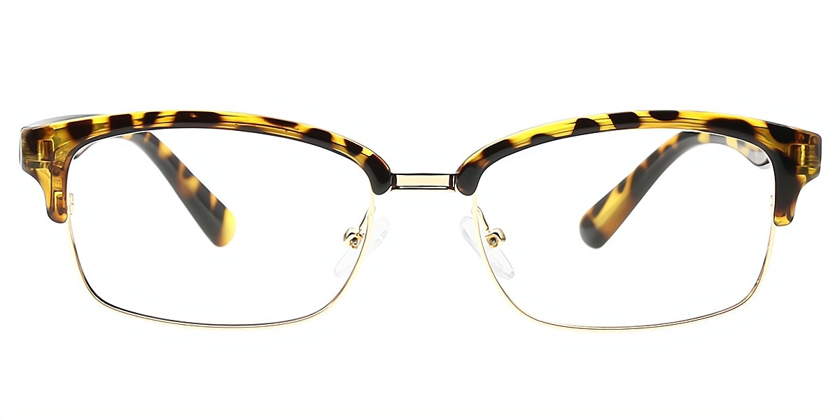 Tortoise Browline Classic Mixed Materials Eyeglasses