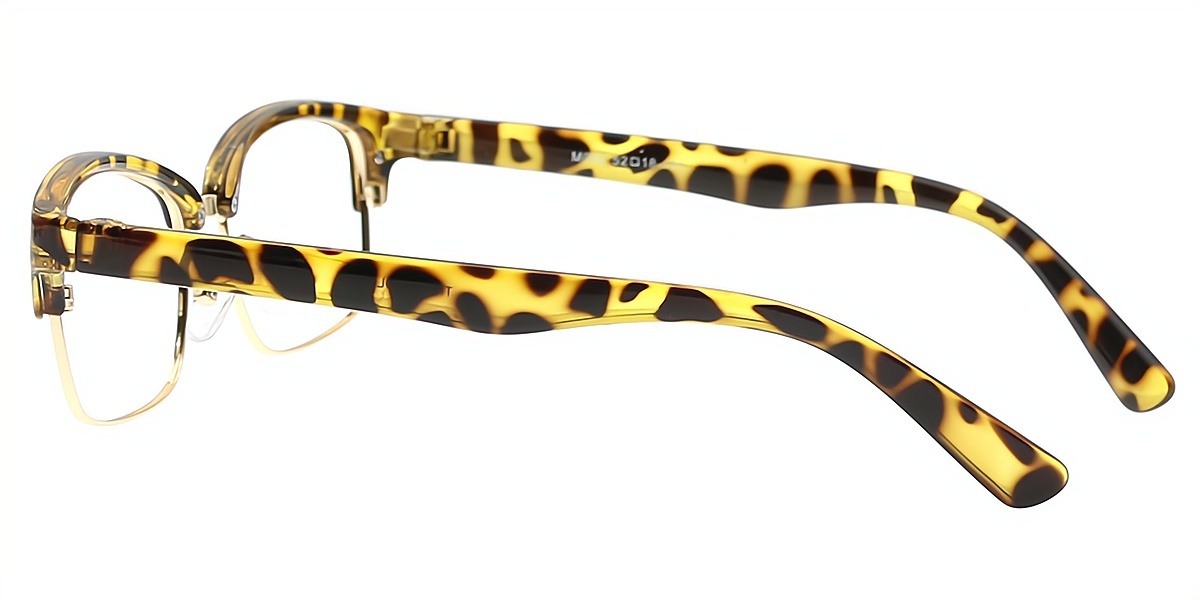 Tortoise Browline Classic Mixed Materials Eyeglasses