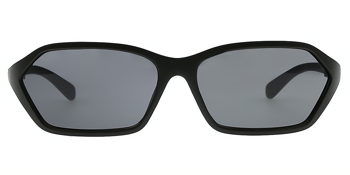 Black Geometric Chic Plastic Eyeglasses