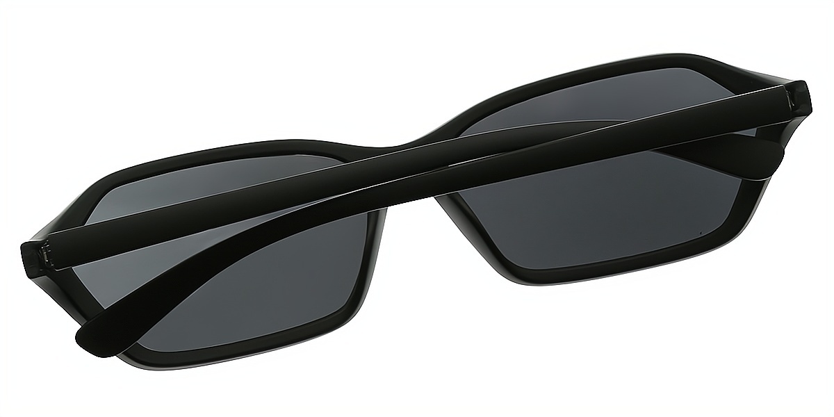 Black Geometric Chic Plastic Eyeglasses