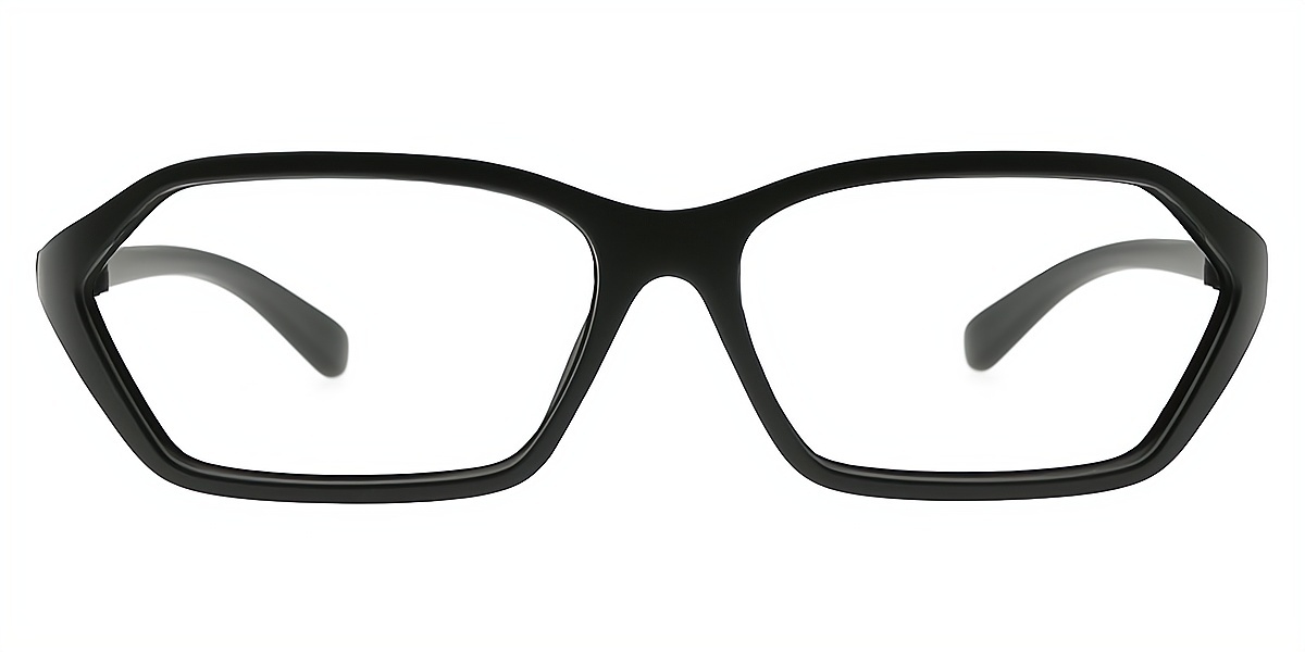 Black Geometric Chic Plastic Eyeglasses