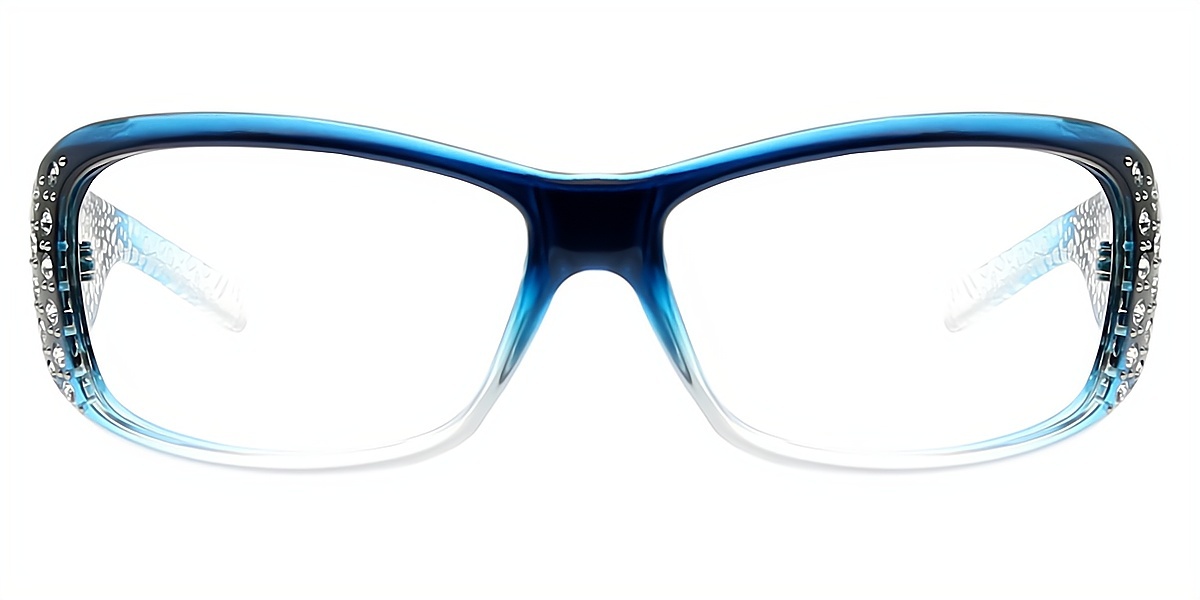 Blue Oval Unique Plastic Eyeglasses