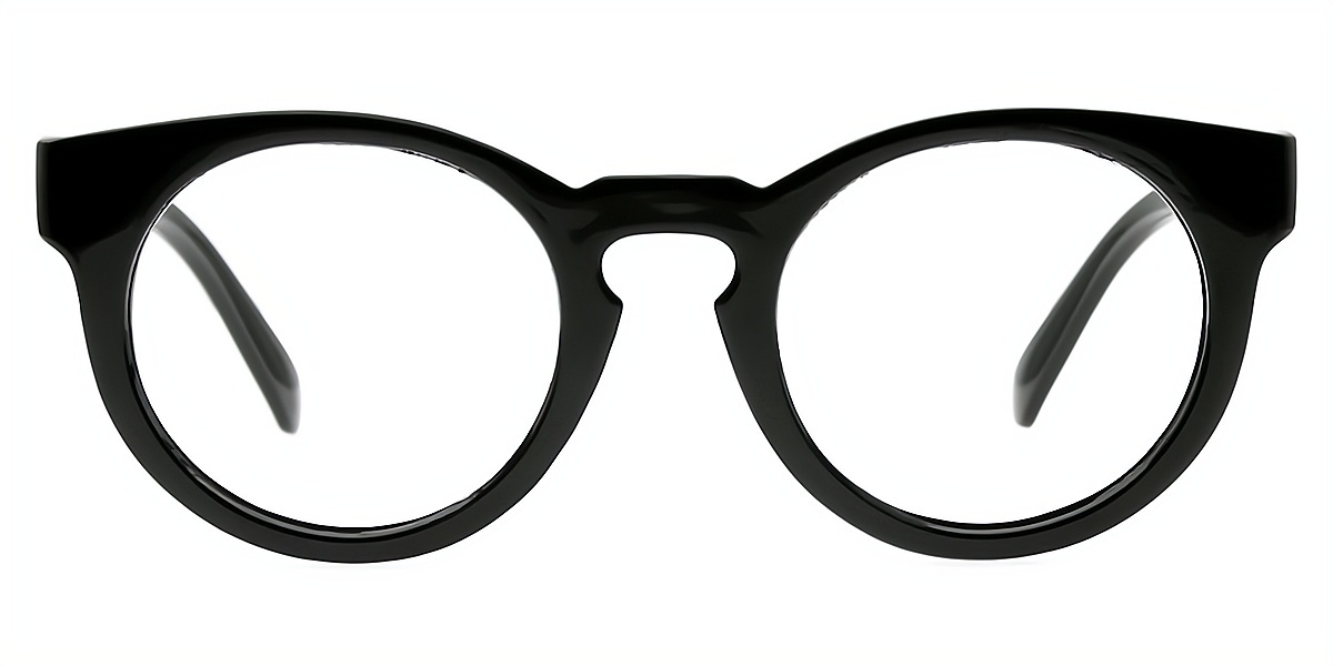 Black Cat Eye Retro Keyhole Bridge Plastic Eyeglasses