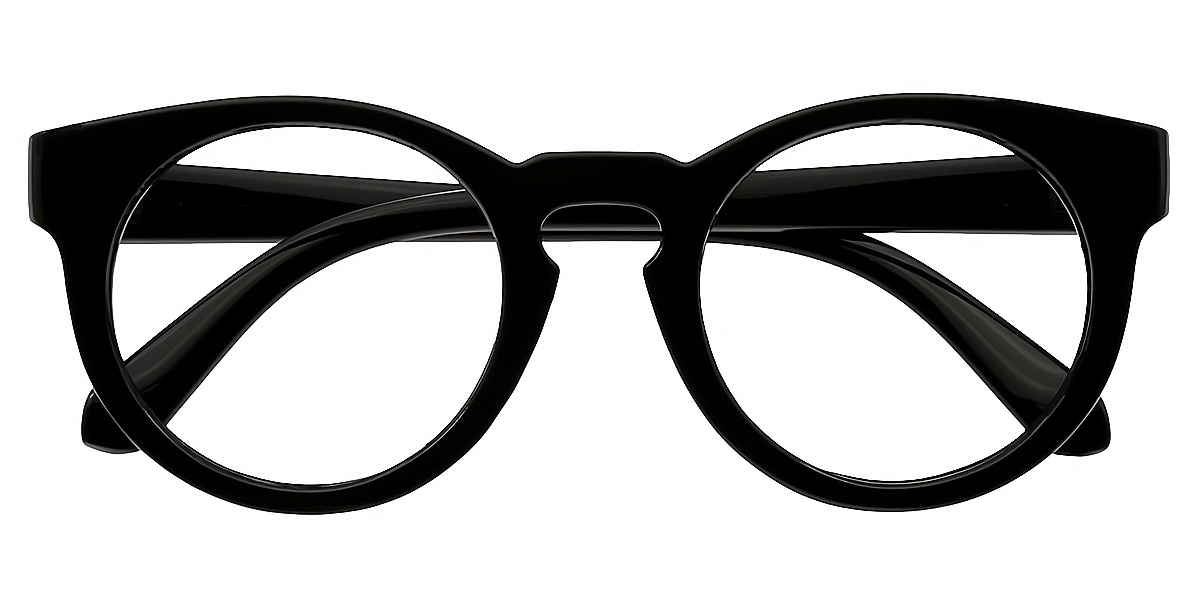 Black Cat Eye Retro Keyhole Bridge Plastic Eyeglasses