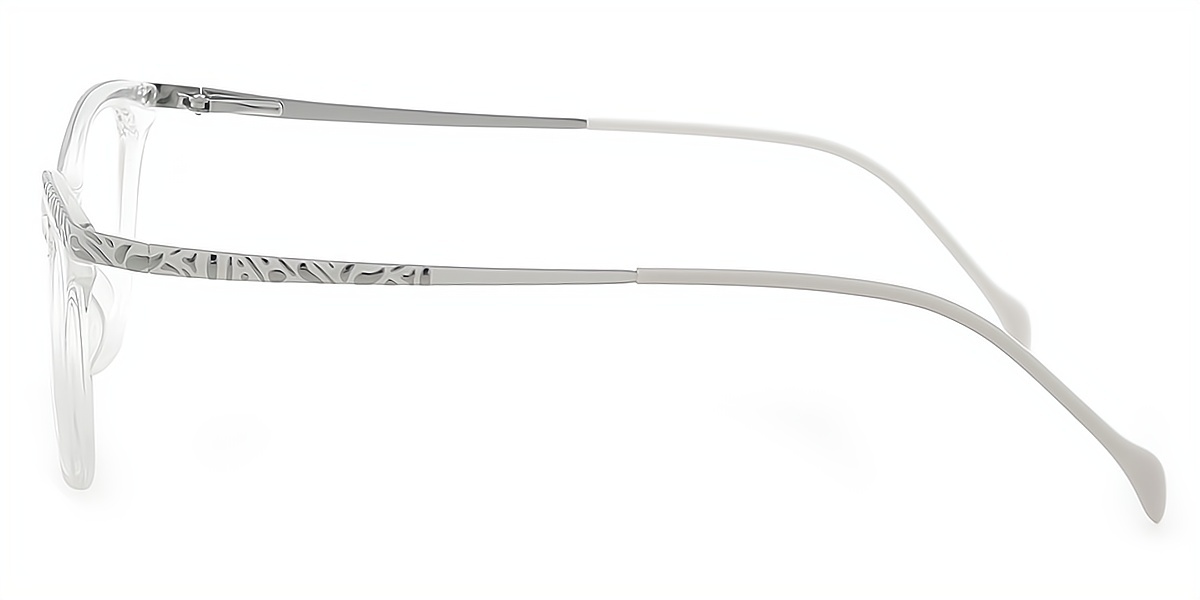 Clear Rectangle Classic Detailed Metal Eyeglasses