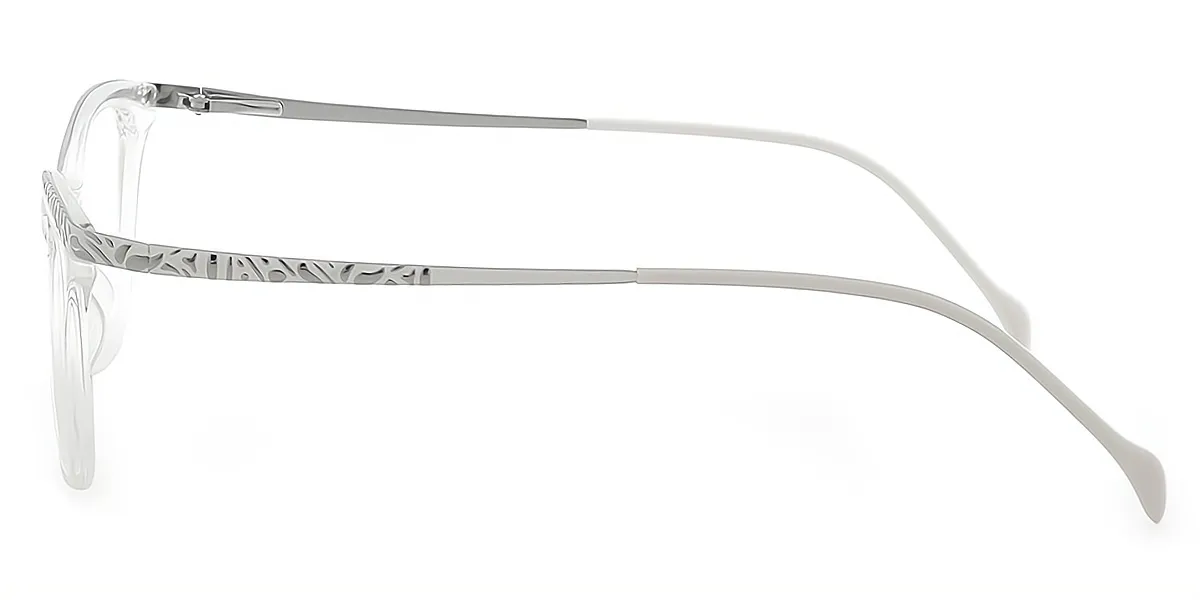 Clear Rectangle Classic Detailed Metal Eyeglasses