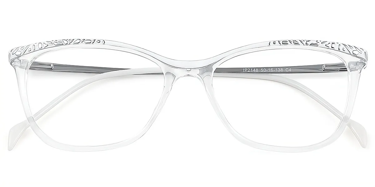 Clear Rectangle Classic Detailed Metal Eyeglasses