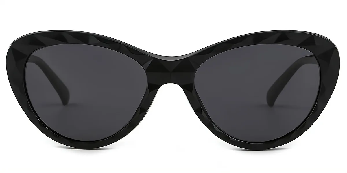Black Cat Eye Modish Sun-clip TR90 Eyeglasses
