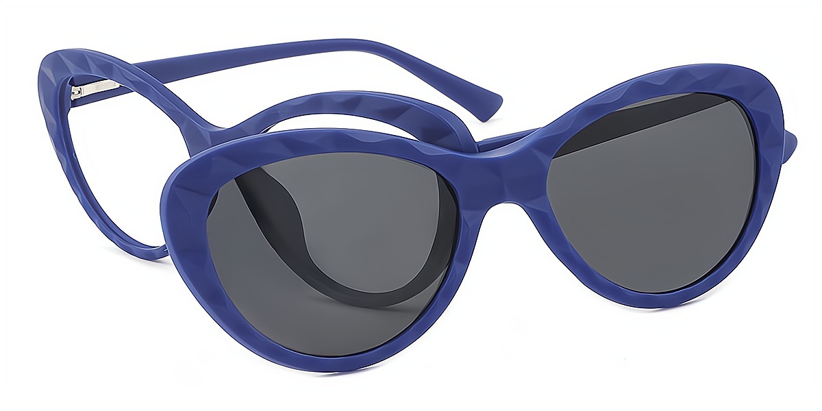 Blue Cat Eye Modish Sun-clip TR90 Eyeglasses