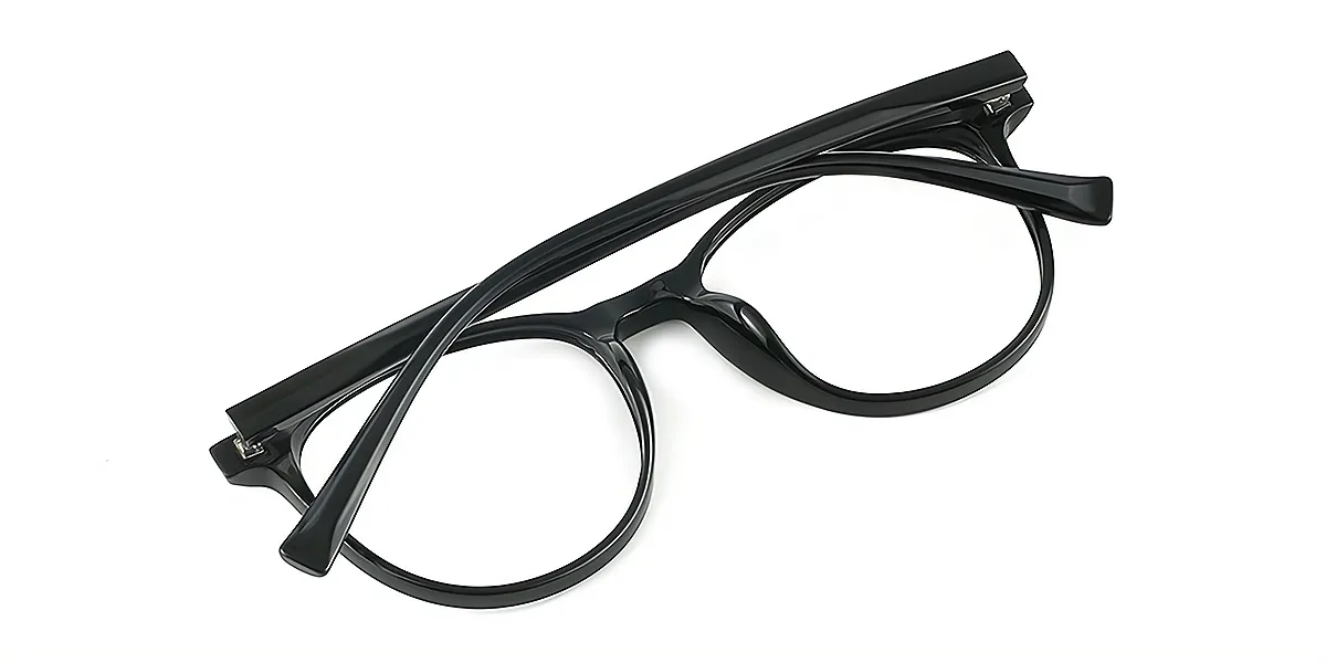 Black Oval Classic Horn TR90 Eyeglasses