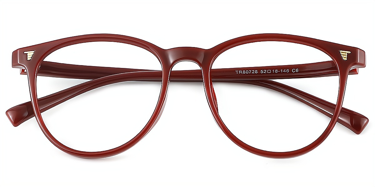 Red Oval Classic Horn TR90 Eyeglasses