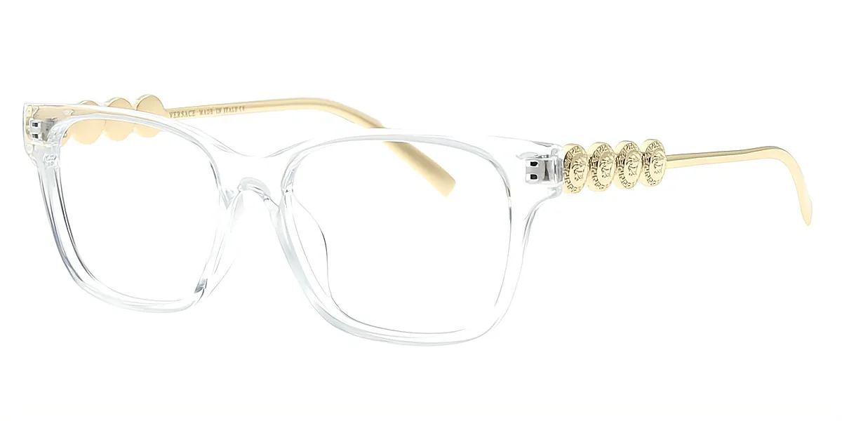 Clear Rectangle Classic Horn Mixed Materials Eyeglasses
