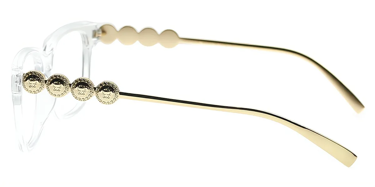 Clear Rectangle Classic Horn Mixed Materials Eyeglasses