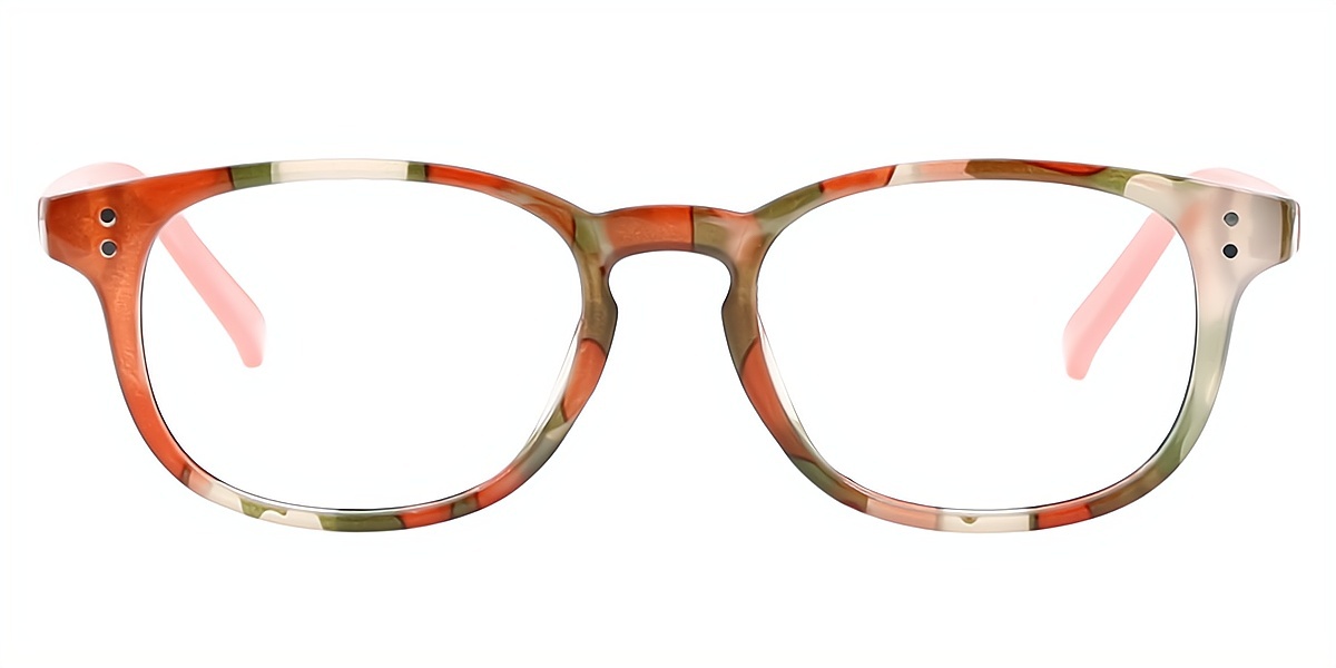 Orange Oval Chic Horn Acetate Eyeglasses