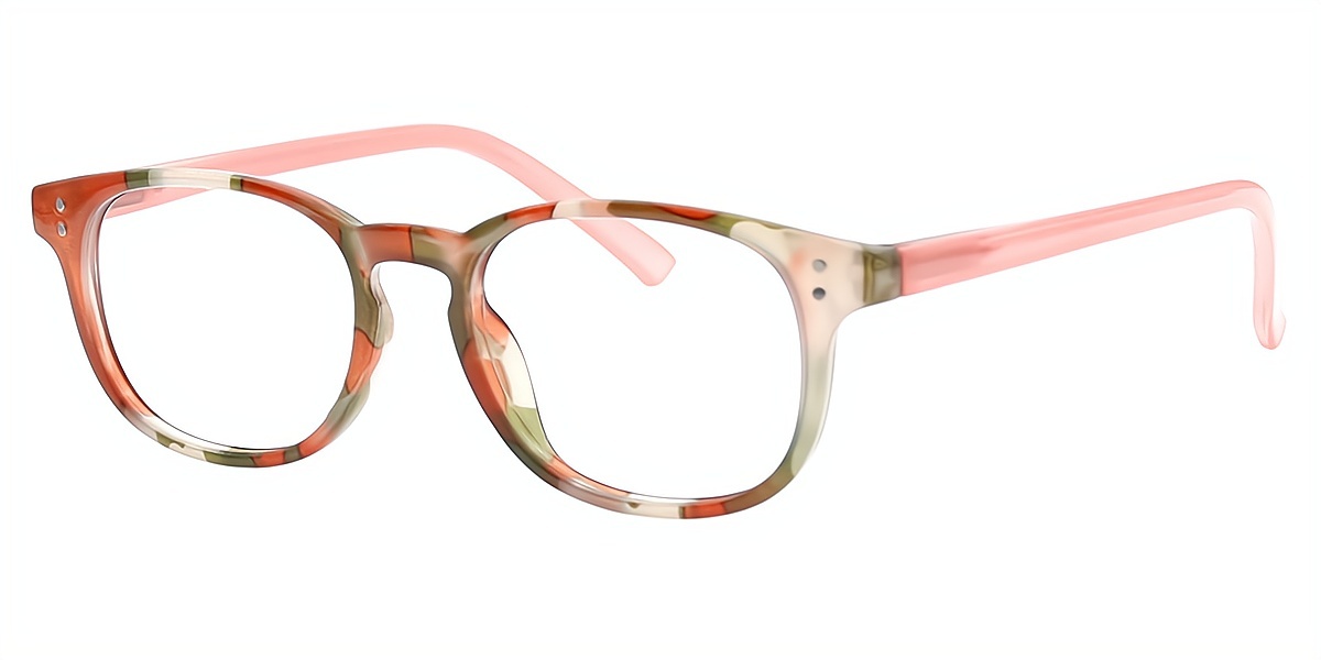 Orange Oval Chic Horn Acetate Eyeglasses