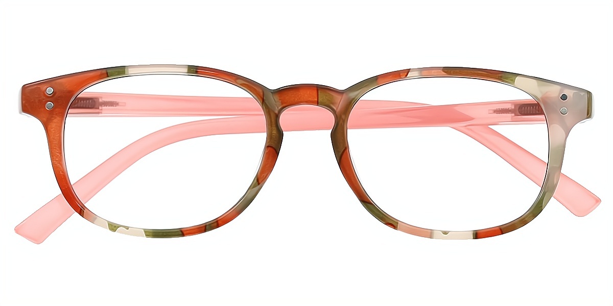 Orange Oval Chic Horn Acetate Eyeglasses