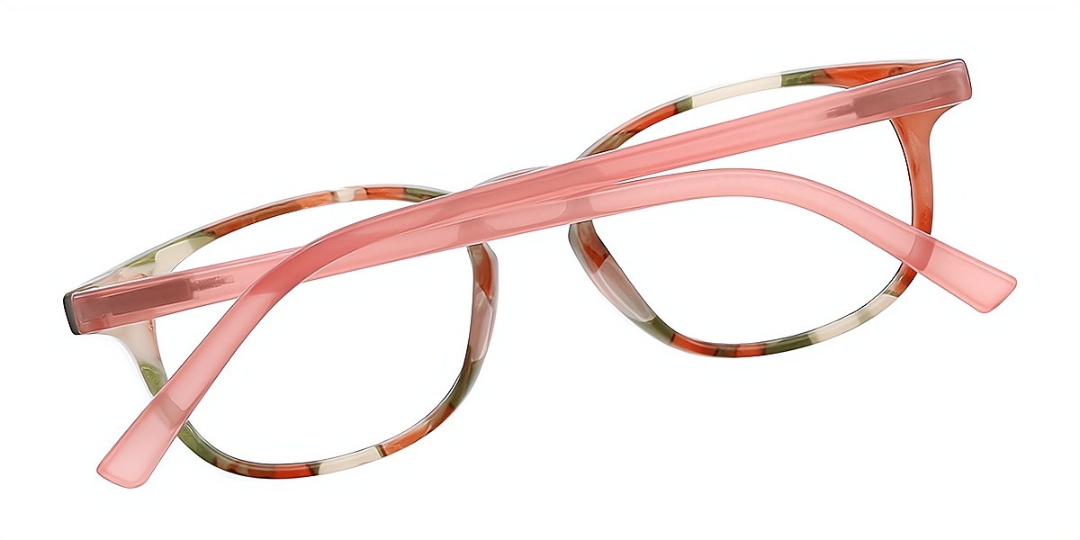 Orange Oval Chic Horn Acetate Eyeglasses