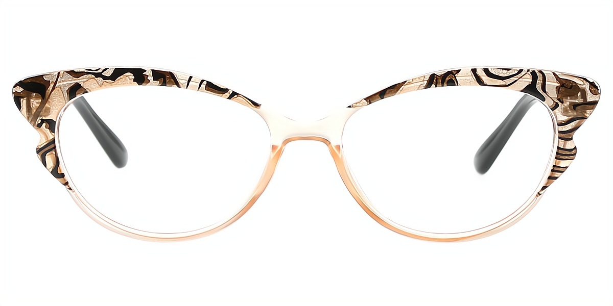 Brown Cat Eye Classic Fancy Plastic Eyeglasses