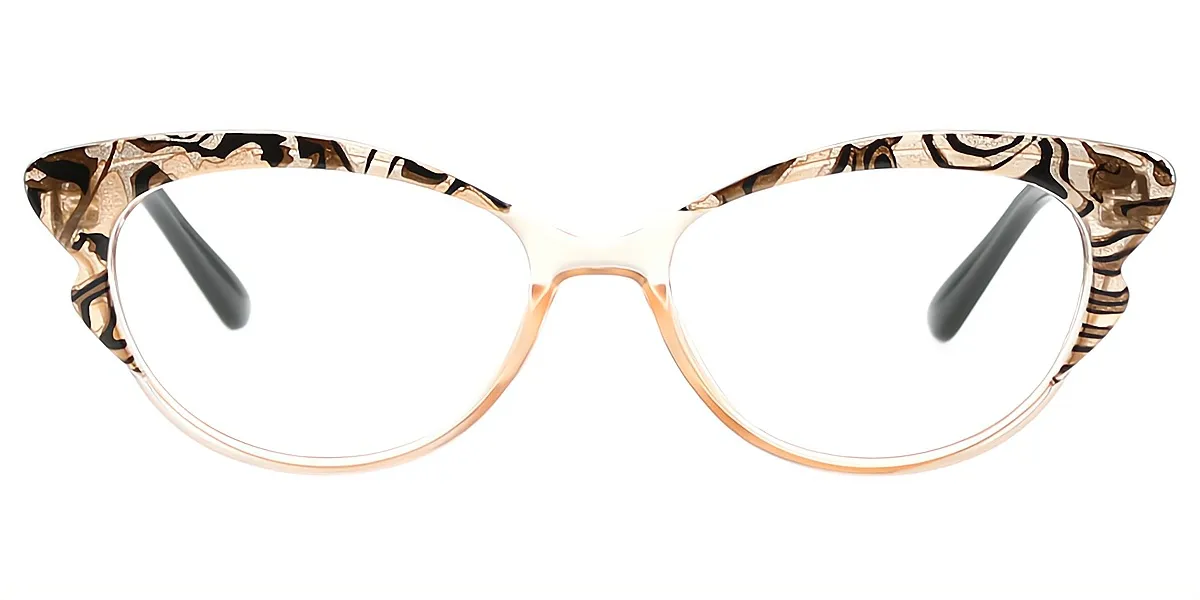 Brown Cat Eye Classic Fancy Plastic Eyeglasses