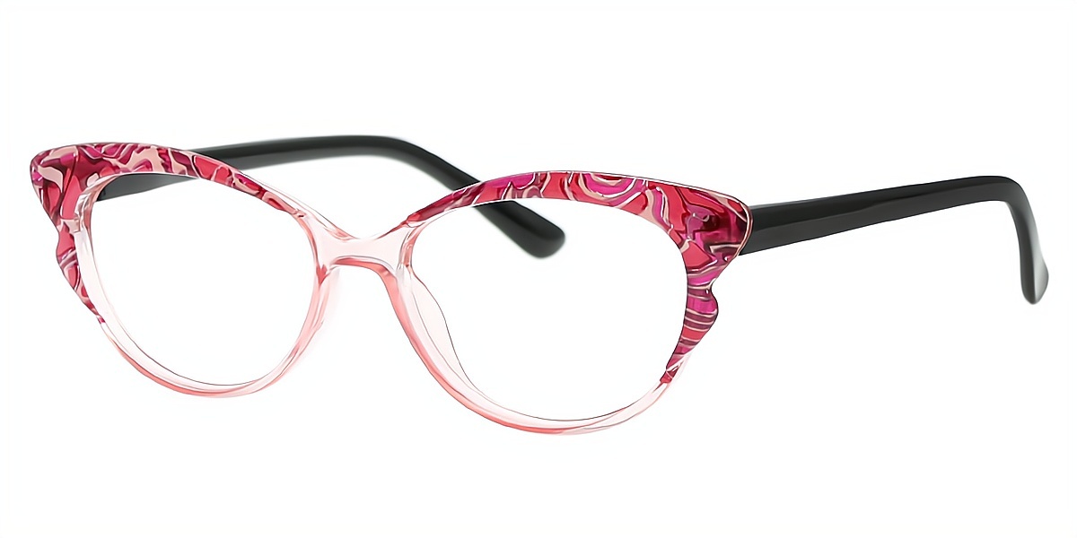 Pink Cat Eye Classic Fancy Plastic Eyeglasses