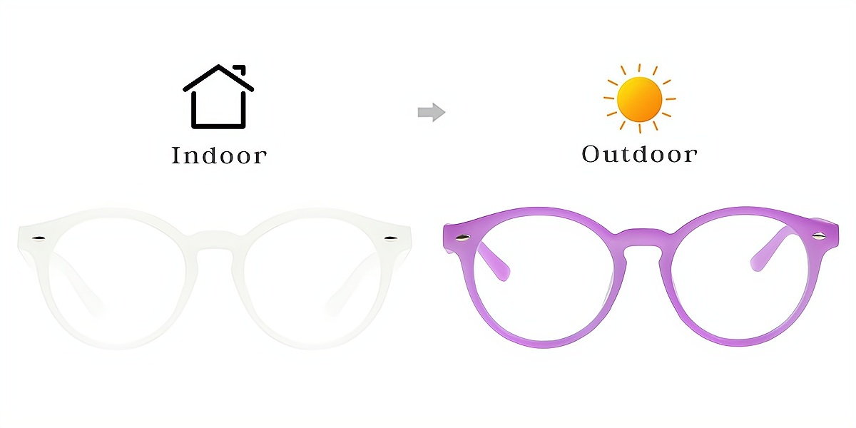 Purple Round Unique Plastic Eyeglasses