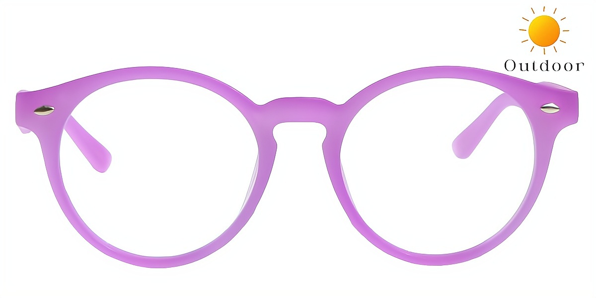 Purple Round Unique Plastic Eyeglasses