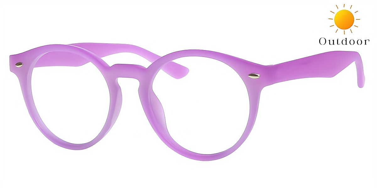 Purple Round Unique Plastic Eyeglasses