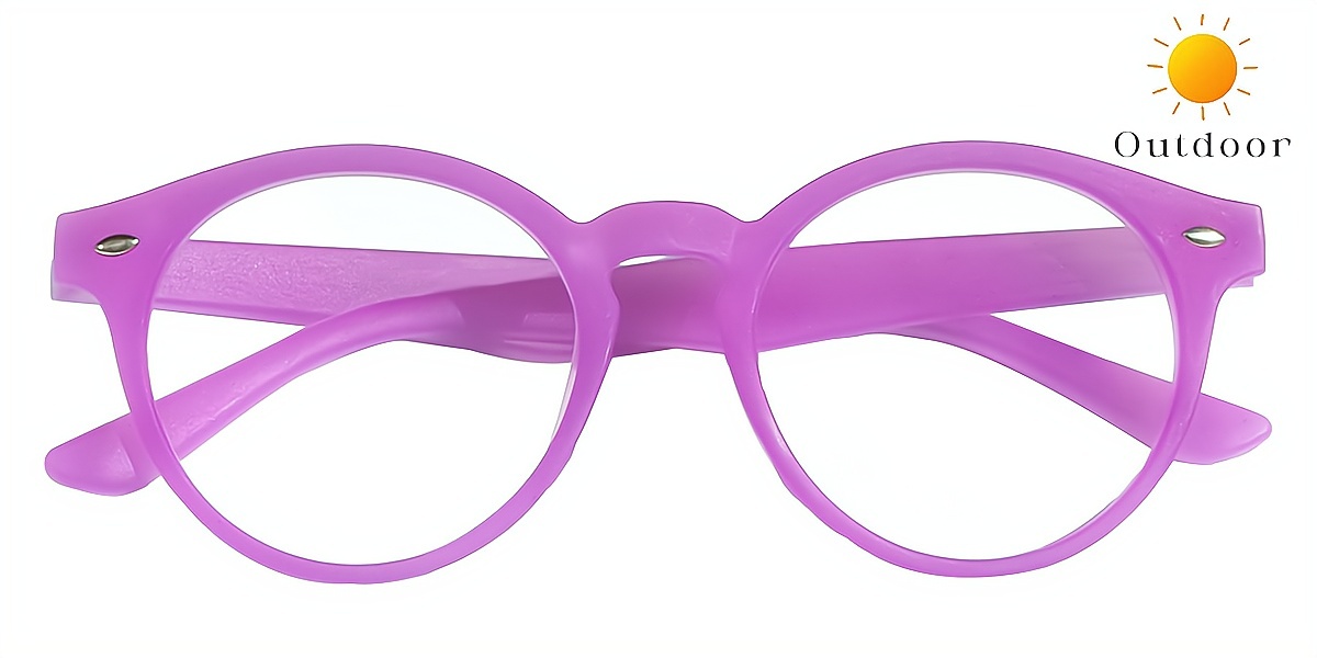 Purple Round Unique Plastic Eyeglasses