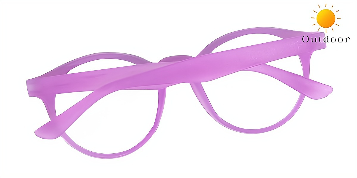 Purple Round Unique Plastic Eyeglasses