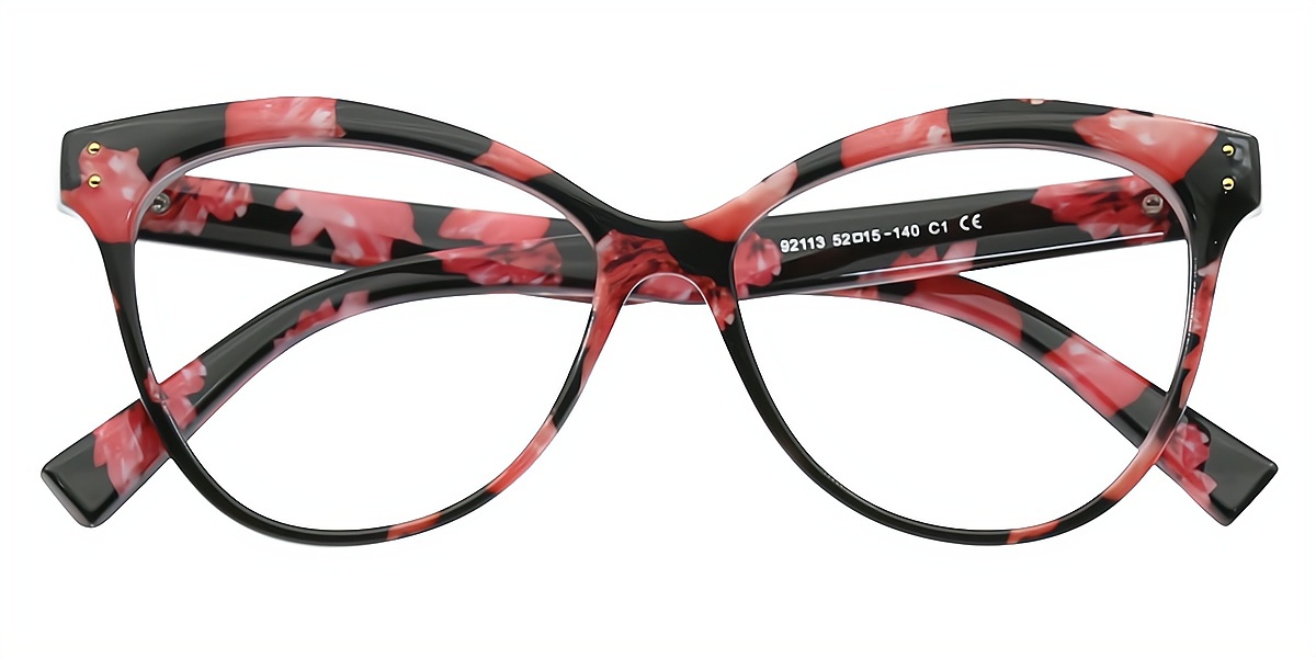 Floral Butterfly Unique Horn TR90 Eyeglasses