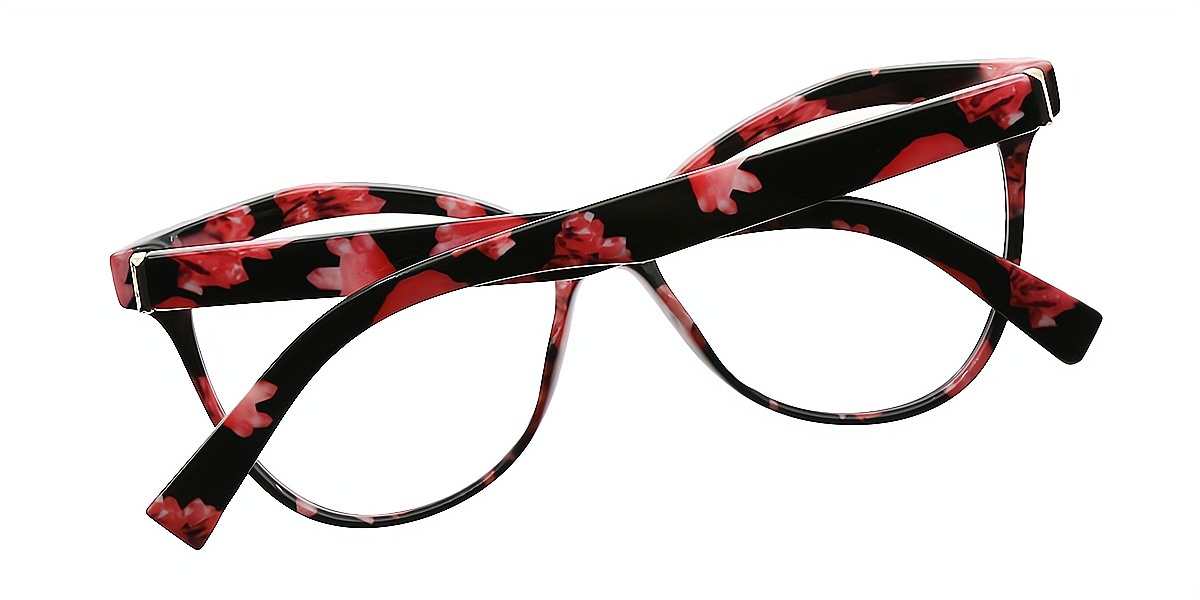 Floral Butterfly Unique Horn TR90 Eyeglasses