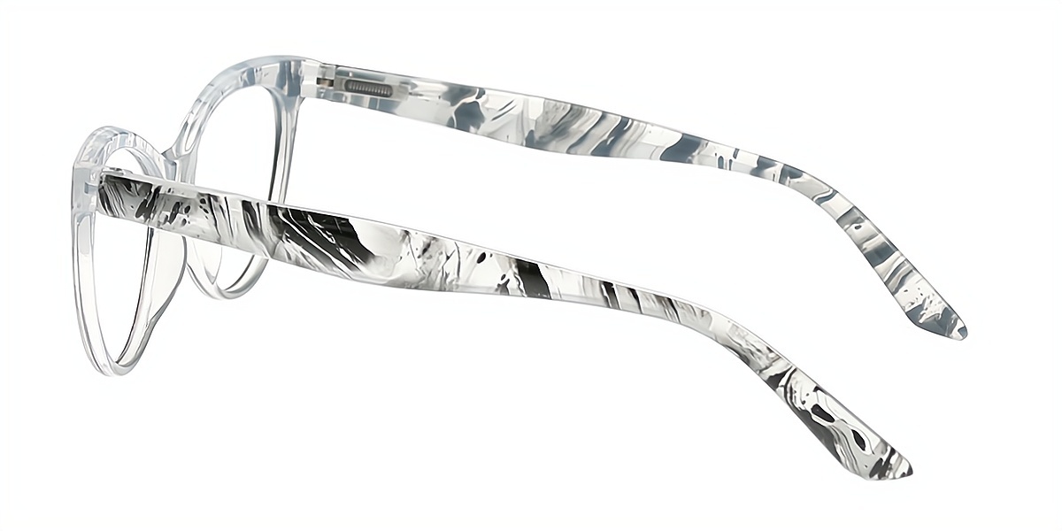 Gray Cat Eye Chic Horn Plastic Eyeglasses