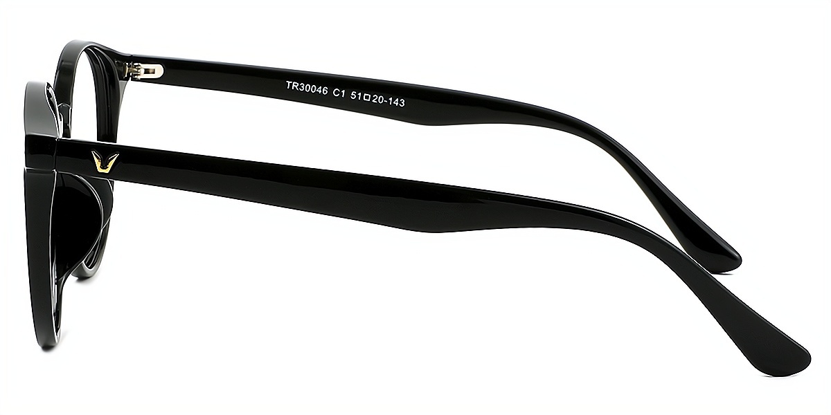 Black Oval Classic Oversized TR90 Eyeglasses