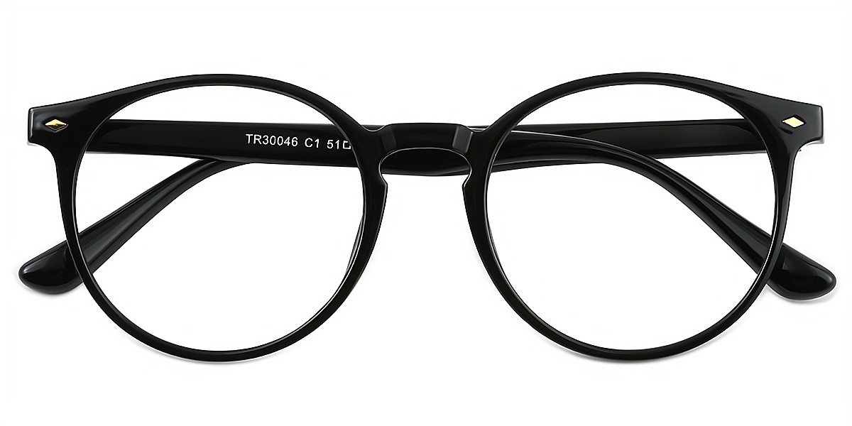 Black Oval Classic Oversized TR90 Eyeglasses