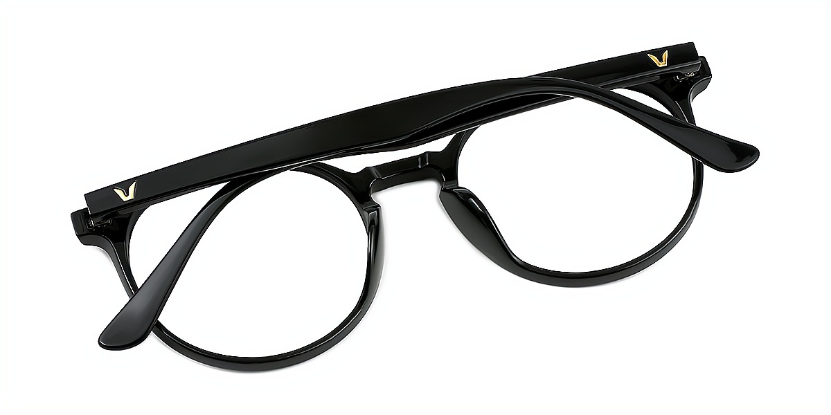 Black Oval Classic Oversized TR90 Eyeglasses