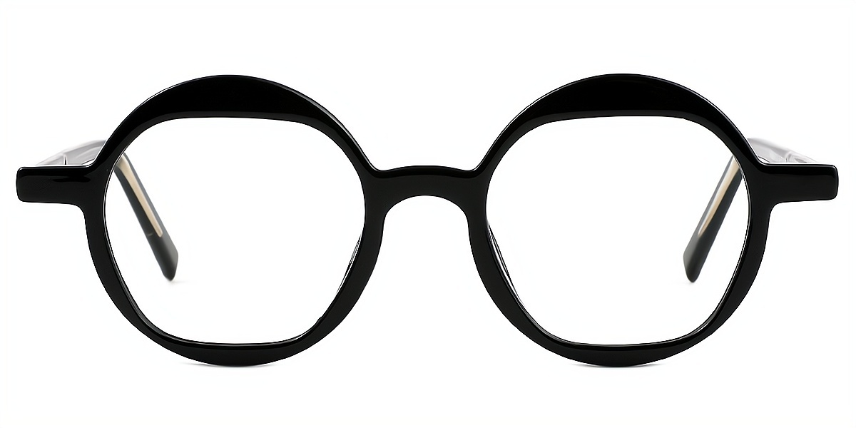 Black Round Chic Fancy TR90 Eyeglasses