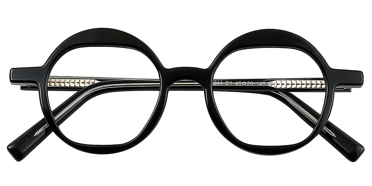 Black Round Chic Fancy TR90 Eyeglasses