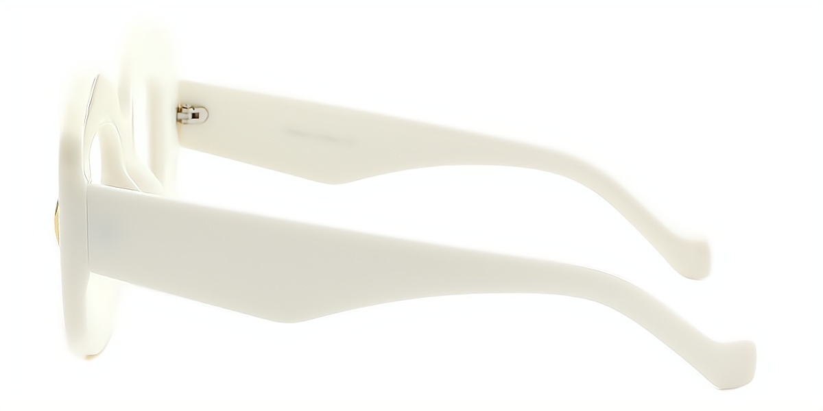 White Geometric Unique Oversized Plastic Eyeglasses