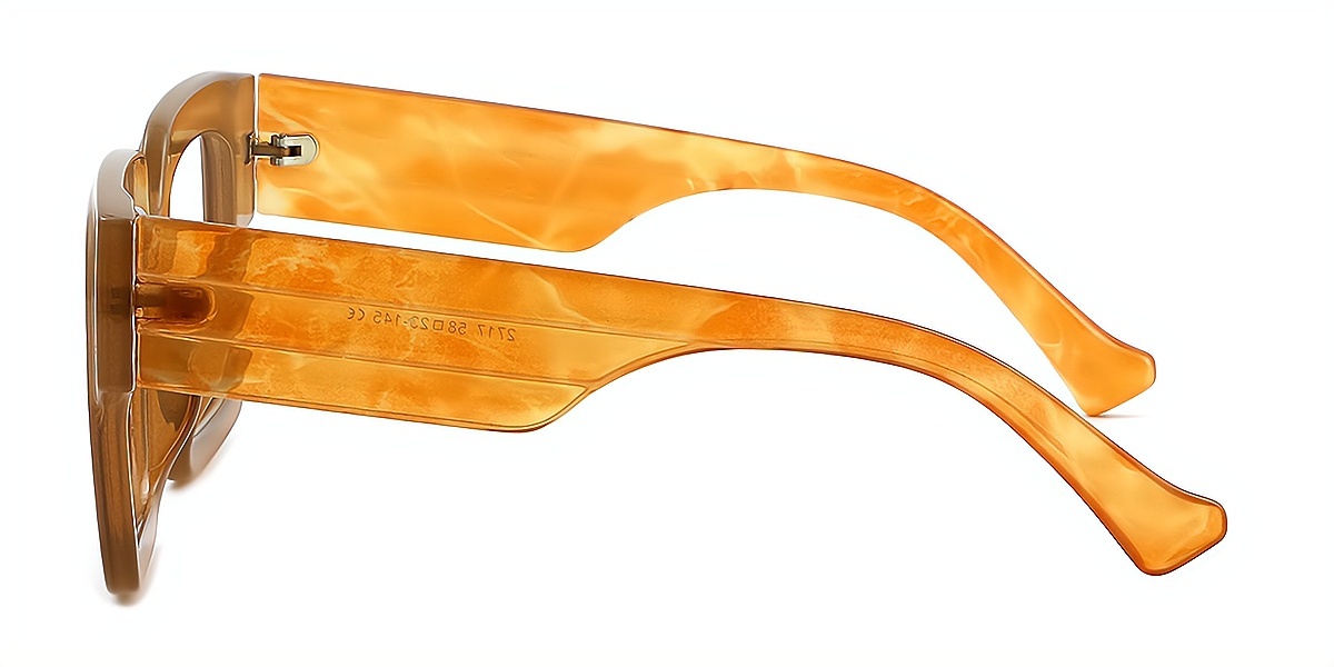 Brown Square Retro Oversized Plastic Eyeglasses